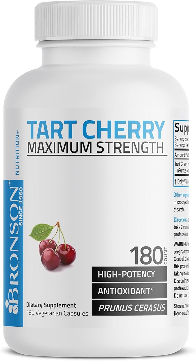 Bronson Tart Cherry Maximum Strength, 180 Vegetarian Capsules (90 Servings)