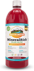 Maximum Living MineralRich Minerals Supplement with Aloe - Liquid Blend of Vitamins and Trace Minerals - 32 oz