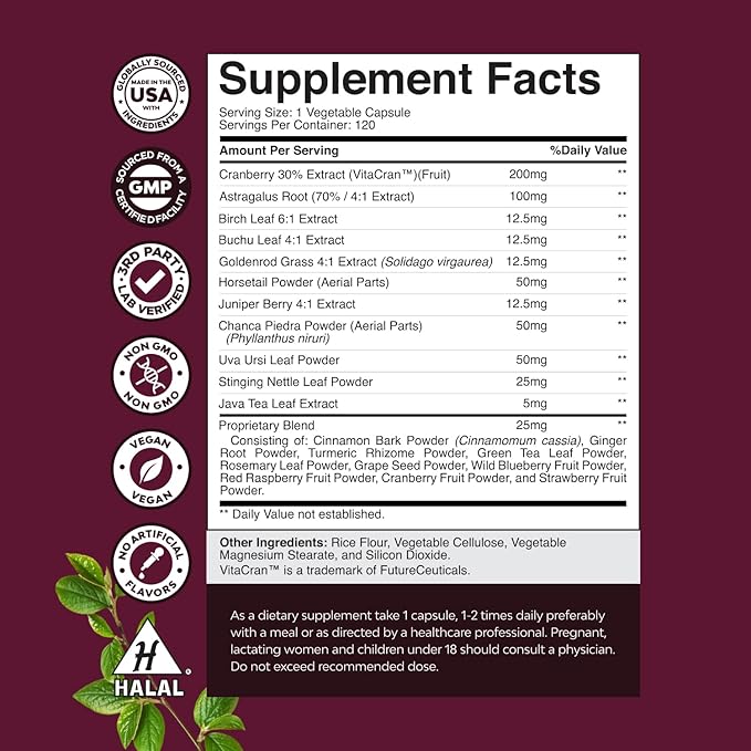 Bundle of D Mannose Capsules for Urinary Tract Health for Women Fast Acting Super Concentrated Cranberry 60ct and Kidney Support Cranberry Supplement for Women and Men for Kidney and Bladder Health