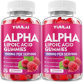 Pack of 2 Alpha Lipoic Acid Gummies 1000MG with Biotin, High Absorption Chewable ALA Supplement for Antioxidant, Brain Health and Nerve Support, Raspberry Flavor, 120Count