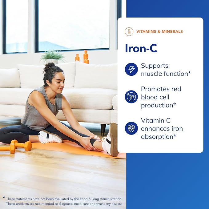 Pure Encapsulations Iron-C - 15 mg - 175 mg Vitamin C - Red Blood Cell Support* - Energy Production - Highly Bioavailable Iron Pill - Gluten Free & Vegan - 30 Capsules