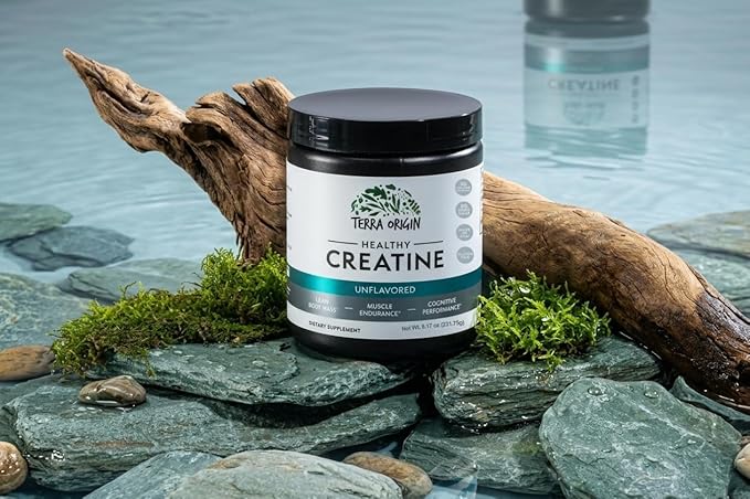 TERRA ORIGIN Creatine Monohydrate Powder | 45 Servings | Micronized Creatine Supplement | Unflavored, Pure Creatine for Women & Men | Gluten Free, Sugar Free, Made in USA