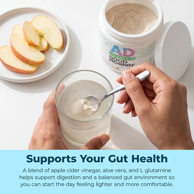 Project AD Life Good Morning Detox and Performance Drink, Naturally Flavored and Formulated with L-GLutamine, Apple Cider Vinegar, and Aloe Vera (24 Servings, Fresh Pressed Orange Juice)