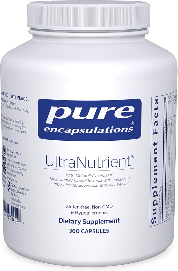 Pure Encapsulations UltraNutrient - Minerals & Multivitamins - Supports Liver & Heart Health* - Supplement for Antioxidants - with Vitamin C, CoQ10 - Non-GMO * Gluten-Free - 360 Capsules