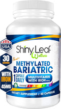 Shiny Leaf Methylated Bariatric Multivitamin with Iron 45mg – Once Daily Capsule, ASMBS Compliant Bariatric Vitamins for Gastric Bypass & Gastric Sleeve, for Men & Women, USA Made, GMP – 30 Caps