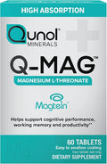 Qunol Q-Mag Magnesium L-Threonate Tablets, 2000mg of Magtein to Help Support Cognitive Performance, Improve Mental Alertness & Productivity, Supports Restful Sleep, High Absorption, 60 Count