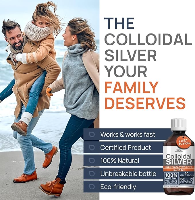 Colloidal Silver Liquid 8 fl oz 30 PPM - Bioactive Hydrosol Silver Water - Natural Immune Support Nano Sol Supplement Solution - Ionic Minerals - Organic Structured Silver