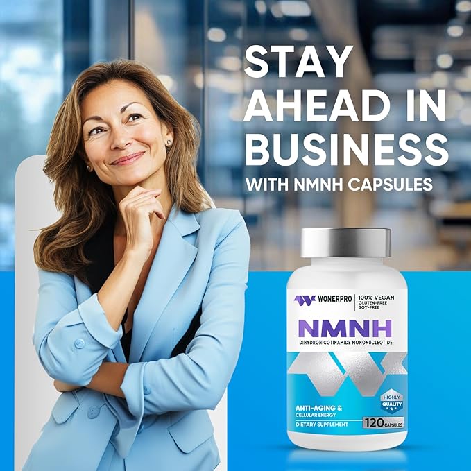 NMNH (NMN Supplement Alternative)，1000mg Per Serving NAD Supplement to Boost NAD+ Levels as We Age, for Anti Aging, Energy, Focus - 120 Capsule