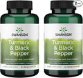 Swanson Premium Turmeric & Black Pepper Antioxidant Supplement for Active Adults Seeking Joint, Digestion, and Circulation Support - Non-GMO, Organic (90 Vegan Capsules, 2 Pack)