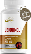 Ubiquinol CoQ10 200mg – High Absorption Active Coenzyme Q10 Supplement for Heart Health, Energy & Cellular Vitality | 60 Capsules, 60-Day Supply | Bioavailable Antioxidant Formula | Non-GMO