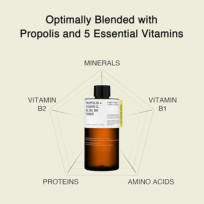 TOUN28 Propolis Vitamin C, B3, B5, B6 Toner 8.45 fl.oz / 250ml, Restore Vitality and Improve Vibrancy, with Propolis Extract and Vitamin Complex