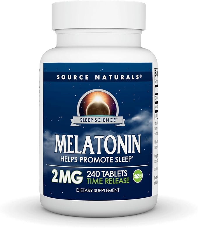 Source Naturals Melatonin, Helps Promote Sleep* - 2 mg - 240 Time Release Tablets