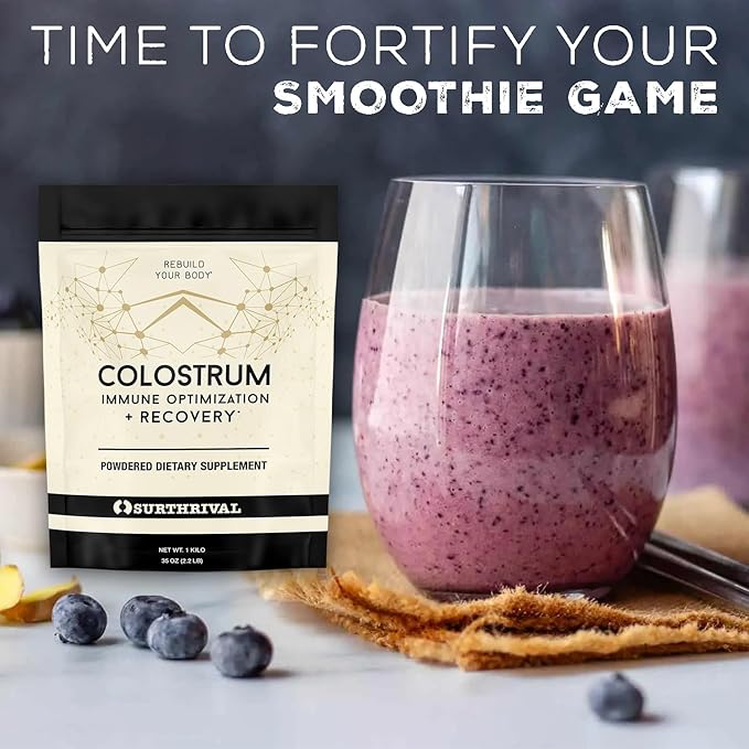 Surthrival: Colostrum Powder (6.5oz), Immune Optimization & Recovery, Powdered Dietary Supplement, Gut Health, Immune Support, Keto Friendly
