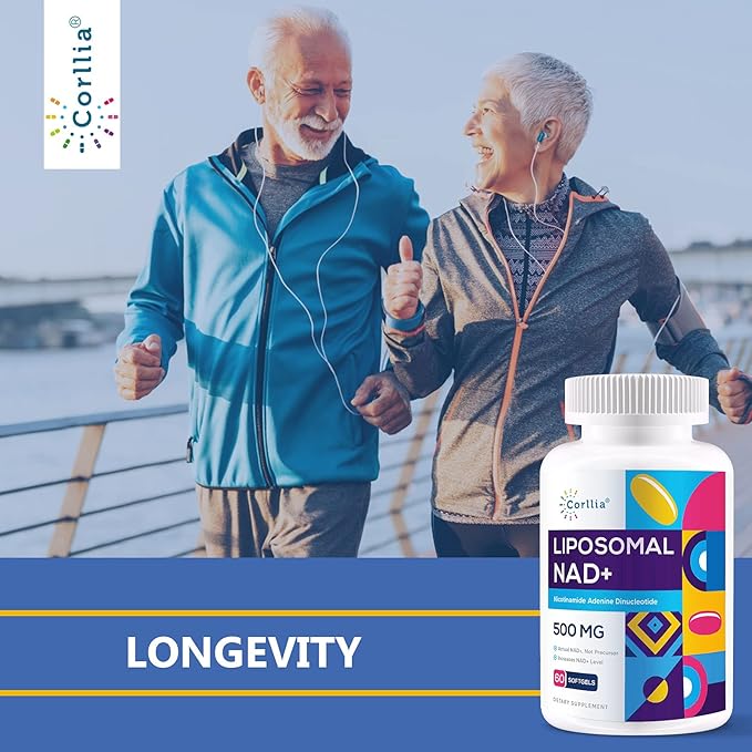 Liposomal NAD+ 500mg with TMG 250mg Softgels, Nicotinamide Riboside Alternative, Actual NAD+ Supplement, 120 Servings