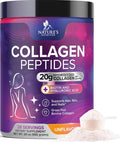 Collagen Peptides Powder - Hydrolyzed Type 1 & 3 Collagen Peptides 20g per Serving with Hyaluronic Acid & Biotin - Vital Nail, Skin & Joint Support - No Sugar, Unflavored, Bottled in USA - 28 Servings