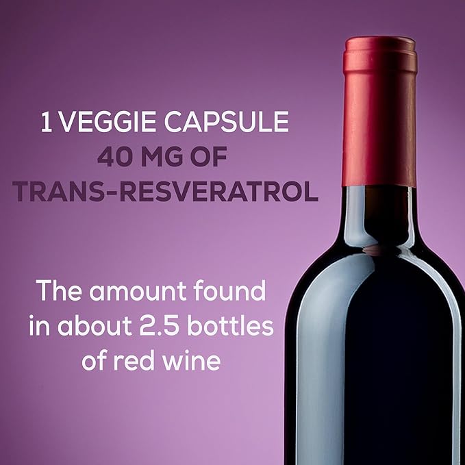 Resveratrol Supplement - Pure Trans-Resveratrol from Japanese Knotweed - Supports Energy & Anti-Aging - Potent Antioxidant - 120 Capsules for 120 Day Supply - Made in USA, Lab Tested
