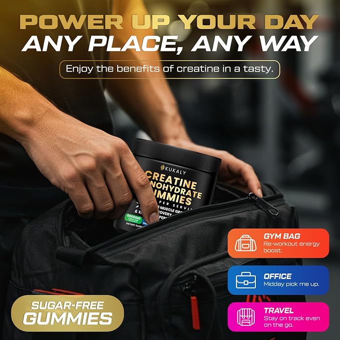 Creatine Monohydrate Gummies for Men & Women, 9000MG Creatine Gummies Sugar Free with L-Taurine, BCAA 2:1, B12 B6 for Boost Strength, Focus & Endurance, Vegan, Non-GMO, Pineapple, 120*2 Bottle