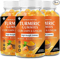 Turmeric Curcumin Gummies (3 Pack) - Turmeric Curcumin Supplements with Ginger & Black Pepper Gummies for Immune Muscle Support Healthy Skin - Vegan, Gluten Free, Low Sugar - for Adults