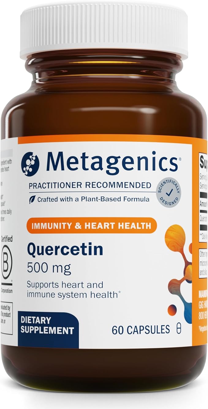 Metagenics Quercetin 500 mg Supplement - Immune & Cardiovascular Support, Antioxidant Protection - Non-GMO, Gluten-Free, Vegan - GMP Certified Facility - 60 Capsules