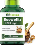 tnvitamins Boswellia Extract Capsules, 120 Count | 1,200 mg Per Capsule | 65% Boswellic Acids + 10:1 Concentrated Extract | Boswellia Serrata | Joint & Mobility Support*