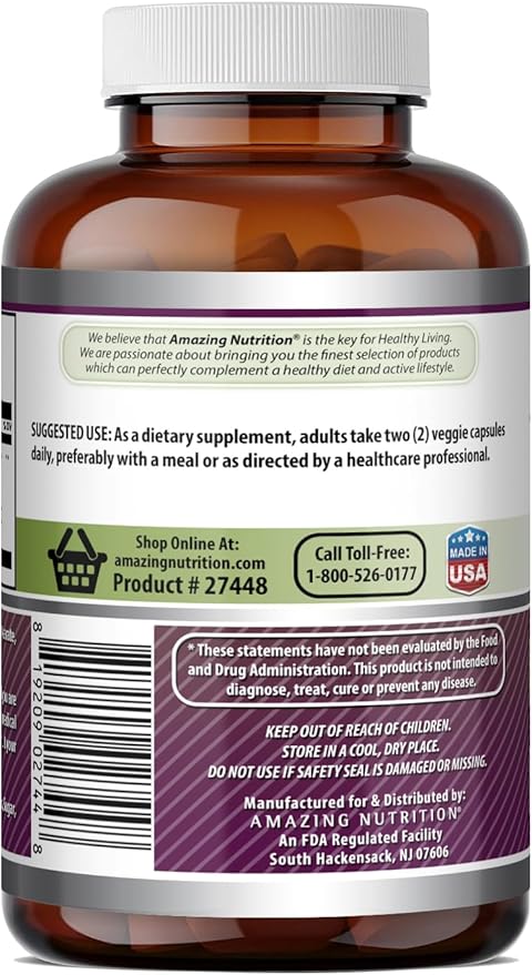 Amazing Formulas Grape Seed 800 Mg | Standardized 20:1 Extract | 240 Veggie Capsules |16000 Mg Equivalent | Non-GMO | Gluten-Free | Made in USA