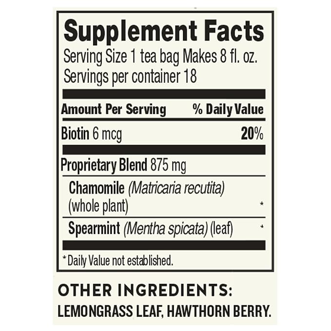 Celestial Seasonings Sleepytime Biotin Beauty Rest Tea, 18 Tea Bags Box (Pack of 2)