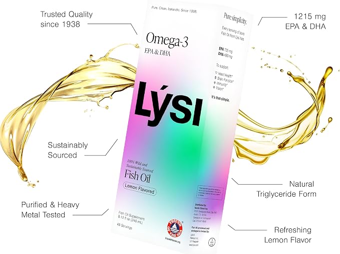 LYSI Omega 3 Fish Oil Lemon, 8.12 OZ