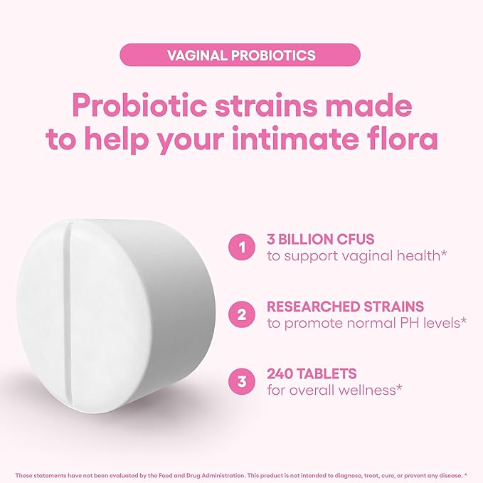Natural Foundation Supplements Vaginal Probiotics Supplement Supports PH Balance & Intimate Flora 240 Tablets 3 Billion CFU (240, Vaginal Probiotics)
