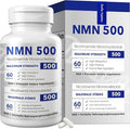 NMN 500mg Per Serving Maximum Strength - 99% Pure NMN (Nicotinamide Mononucleotide) for NAD, Cell, Immune, Energy, Anti-Aging & Longevity, Stabilized NMN Supplements 500mg - 60 Veggie Capsules