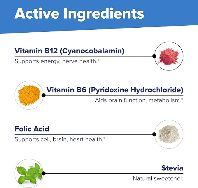 Superior Source No Shot Vitamin B-12 Cyanocobalamin 1000 mcg, B-6, Folic Acid 800 mcg - Support Brain & Heart Health - Aids Natural Energy Levels - 60 Sublingual Dissolving Tablets