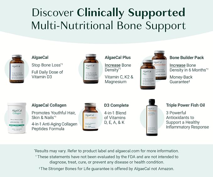 ALGAECAL Collagen Peptides Powder – Multi Collagen Peptides with VERISOL®, FORTIGEL®, UC-II®, FORTIBONE®, Hydrolyzed Collagen for Women & Men, Type 2 Collagen, 30 Servings (3 Packs)