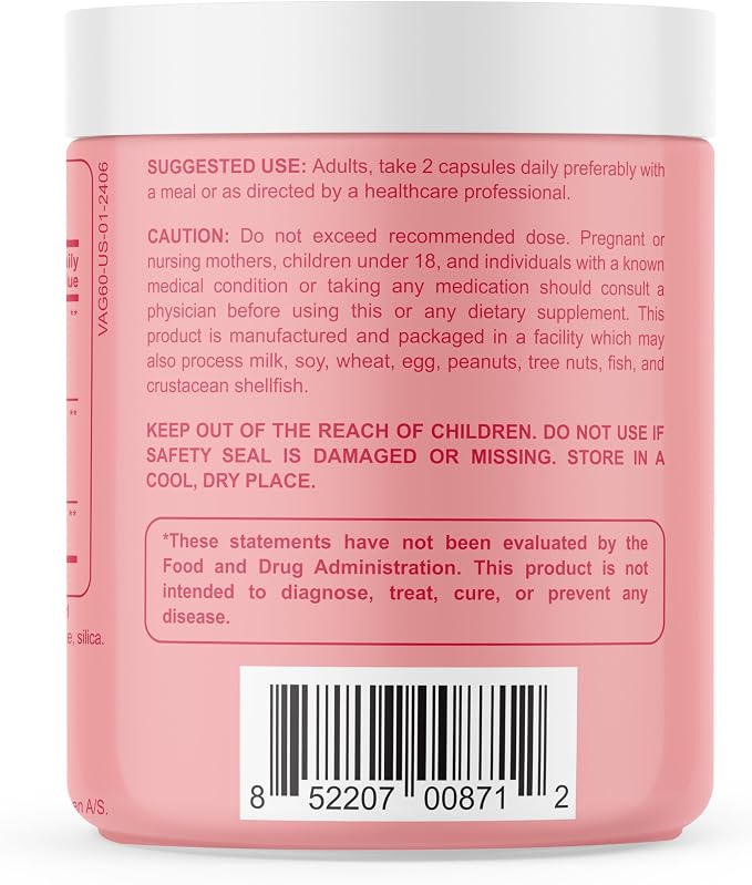 Premium Vaginal Probiotics for Women – Clinically Studied Lactobacillus Vaginal Probiotic with Prebiotic & Cranberry to Balance PH, Reduce Odor, Urinary Tract Support & Feminine Health – 60 Capsules