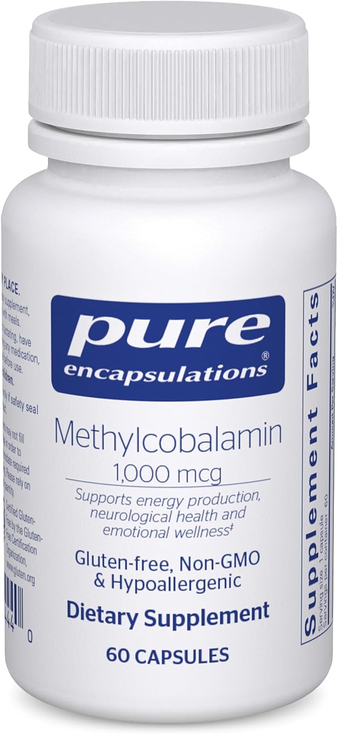 Pure Encapsulations Methylcobalamin 1,000 mcg - Vitamin B12 Supplement to Support Memory & Nerve Health - Premium Vitamin B12 Capsules - 60 Capsules