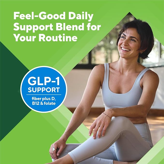 Vitafusion GLP1 Gummy Supplement | 90 Sugar Free Gummies | Vitamin & Mineral Blend with Fiber, D3, B12, and Folate | for Women & Men | Tropical Peach Flavor | Gluten Free Formula