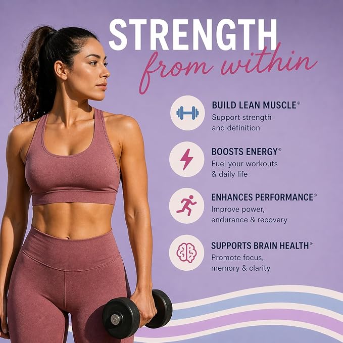 Creatine Monohydrate Powder, Glute Builder Creatine for Women, 3g Vegan Micronized Creatine per Serving, for Energy, Muscle Support, 70 Servings, Unflavored