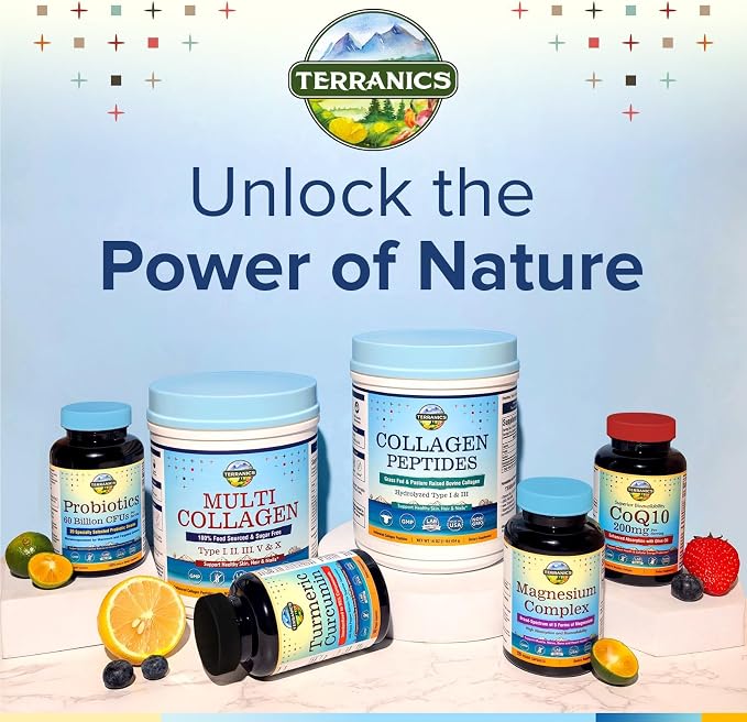 Terranics Multi Collagen Peptides Powder, Type I II III V X Hydrolyzed Collagen for Women+Men, Collagen Supplements, Fast Dissolve, Unflavored Colageno, No Sugar, Keto, 16oz