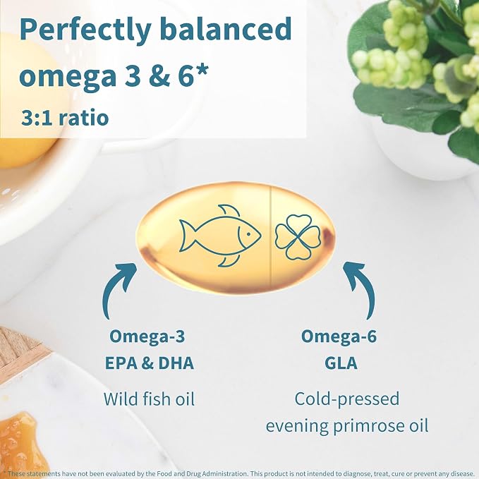 Igennus Pharmepa rtg Omega 3 EPA DHA Fatty Acids 1000mg, IFOS Certified, High Potency Wild Fish Oil with GLA Evening Primrose Oil, Lemon Flavor, 360 Softgels
