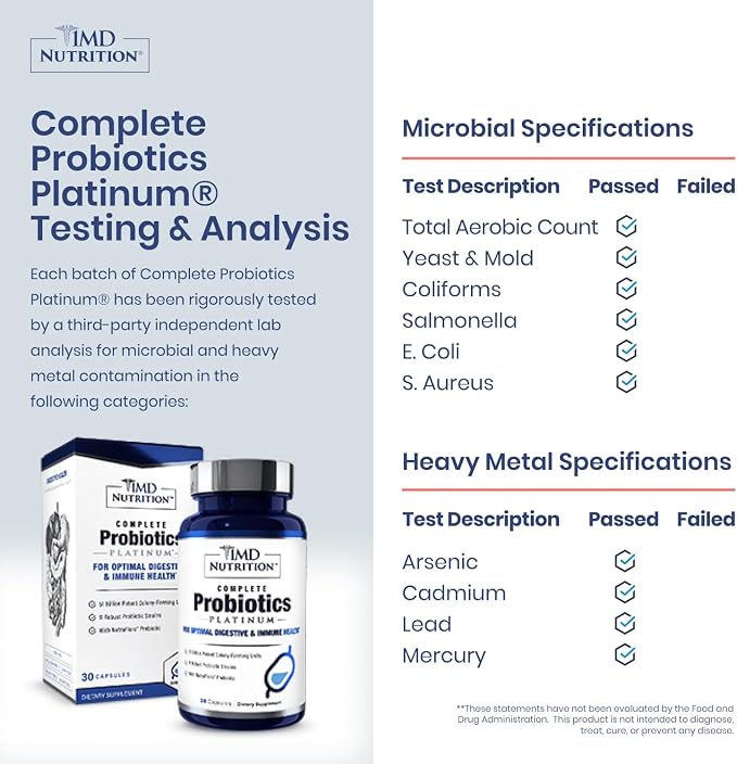 1MD Complete Probiotics Platinum | Supports Digestive Health | with Nourishing Prebiotics, 51 Billion Live CFU, 11 Strains, Dairy-Free | 30 Vegetable Capsules (3-Pack)