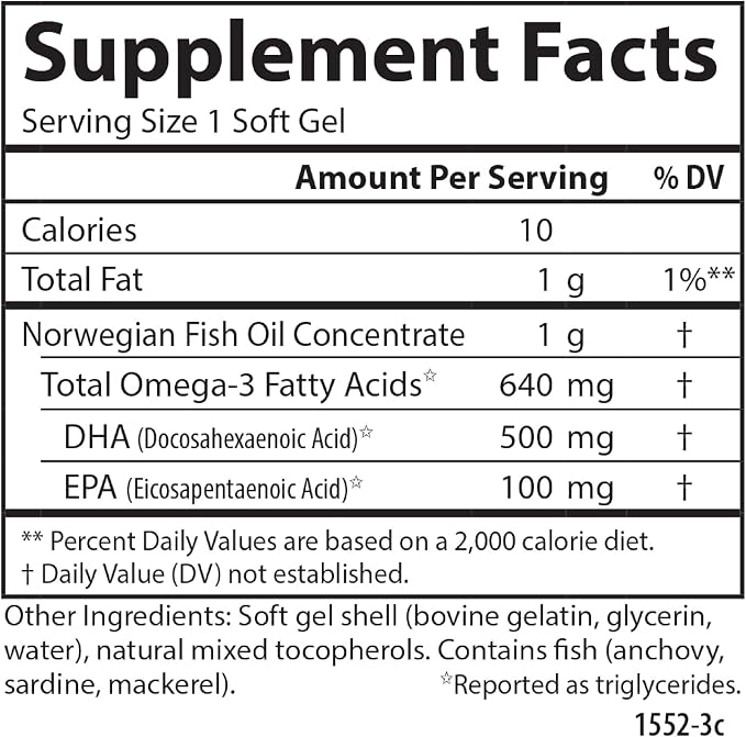 Carlson Labs - Super DHA 500 mg. - 180 Softgels