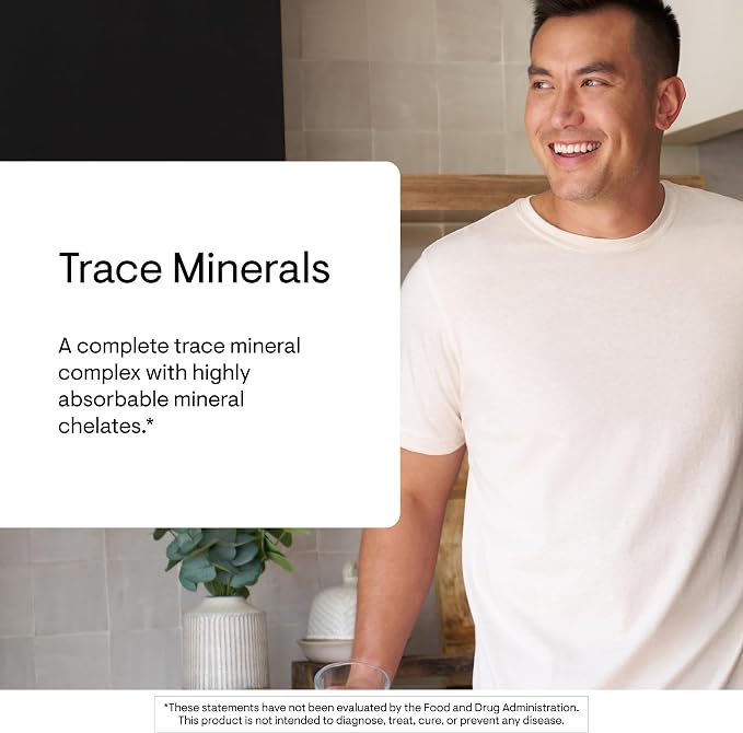 THORNE - Trace Minerals - Optimally Absorbed, Chelated Mineral Supplement with Zinc, Boron, Selenium, Chromium & Manganese - Third-Party Certified - Gluten, Dairy & Soy-Free - 90 Capsules