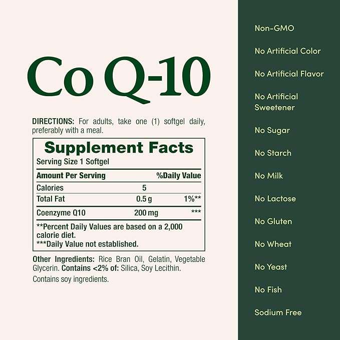 Nature's Bounty CoQ10, Supports Heart Health, Dietary Supplement, 200mg, 80 Rapid Release Softgels (Pack of 3)