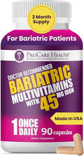 ProCare Health Bariatric Multivitamin 45mg Iron – Once Daily Capsule for Gastric Bypass, Sleeve & Post-Op Support – 90 Easy-to-Swallow Capsules, 3-Month Supply, No Artificial Colors, Gluten-Free