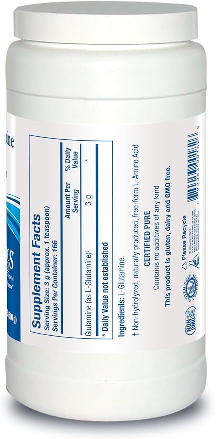 Biotics Research L Glutamine Powder Powdered Formula, 3g/Serving, Gastrointestinal Health, Gut Lining Support, Optimal Muscle Support, Lean Muscle, Antioxidant Activity, 17.9 Ounces 166 Servings