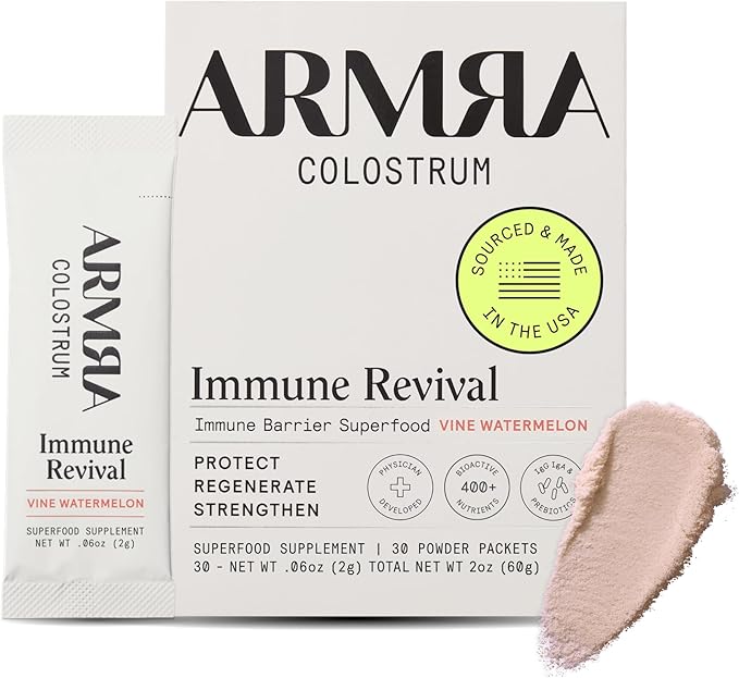 ARMRA Colostrum Powder | Vine Watermelon | Gut Health & Bloating | Skin & Hair | Immunity | Keto, Gluten & Fat-Free | 30 Servings