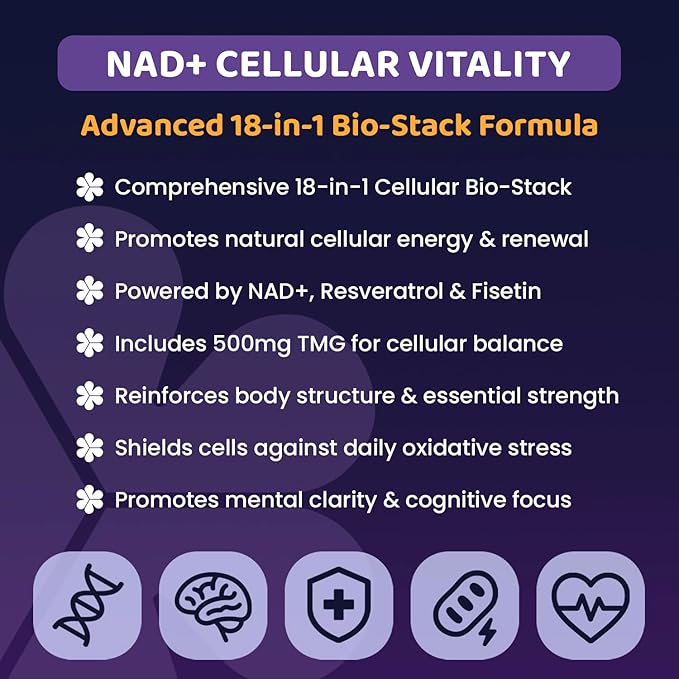 NAD+ Complex Gummies (90 Ct, 45 Servings), Resveratrol, 500mg of TMG, Quercetin, Curcumin, Berberine & Antioxidants | Advanced Plant-Based Formula for Daily Cellular Balance & Longevity Nutrition