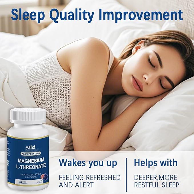 Magnesium L-Threonate 2,000mg and Magnesium Glycinate 400mg | 90 Vegetarian Capsules | Muscle Health, Better Sleep & Cognitive Health|High-Absorption | Non-GMO, Gluten-Free
