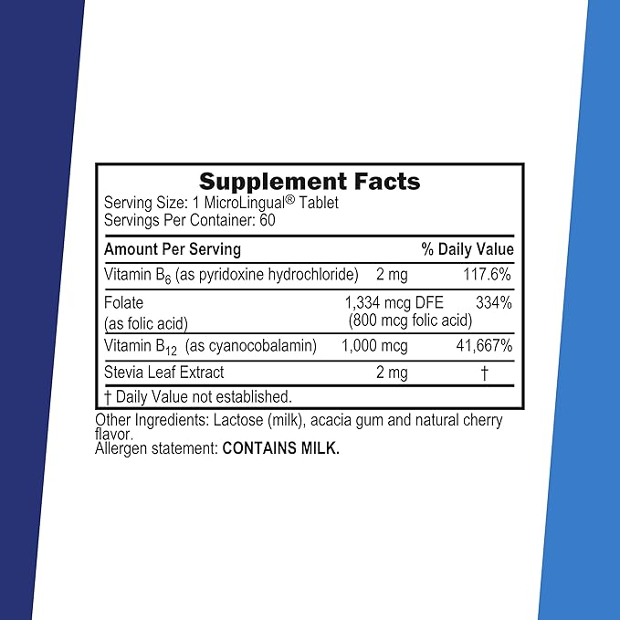 Superior Source No Shot Vitamin B-12 Cyanocobalamin 1000 mcg, B-6, Folic Acid 800 mcg - Support Brain & Heart Health - Aids Natural Energy Levels - 60 Sublingual Dissolving Tablets