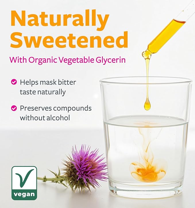 USDA Organic Milk Thistle Extract - High Potency 10:1 Silymarin Milk Thistle Liquid Liver Cleanse Detox & Repair Supplement - Vegan Non-GMO & Alcohol-Free Liver Support Supplement (30 Servings)