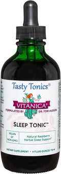 Vitanica Sleep Tonic, Natural Liquid Sleep Aid Supplement, Dr. Formulated, Relaxation and Calm Support for Adults, Stress Relief, Valerian Root, Lemon Balm, Passion Flower, Vegan, 4 Ounce