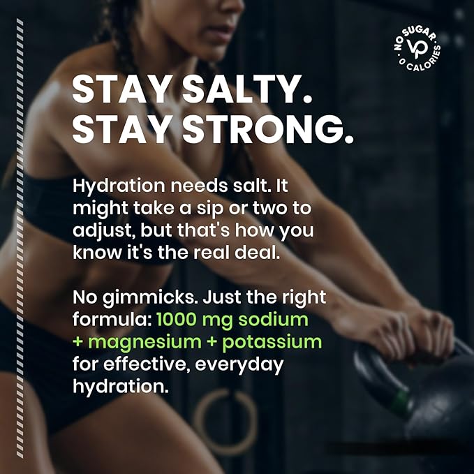 Venture Pal High Sodium Sugar-Free Electrolyte Powder Packets - Hydration Packets with Sodium, Potassium & Magnesium | Zero Calories | Keto, Vegan, and Paleo Friendly | 30 Sticks